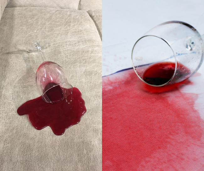 A wine spilled